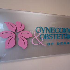 3-D letters on Acrylic Panel interior sign