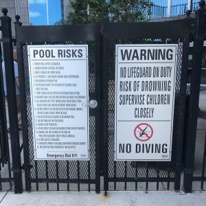 pool rules and warning signs